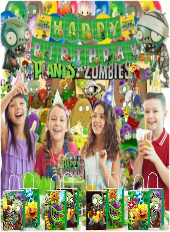 fancigo 12pcs Plants Gift Bags Goodie Bags with Handles for Kids Birthday Party Decorations Supplies - Image 4